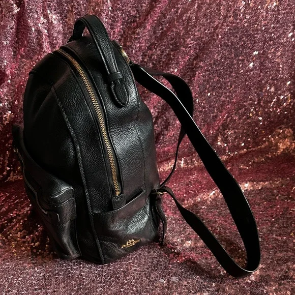 COACH Women Black Leather Backpack - Picture 3 of 16